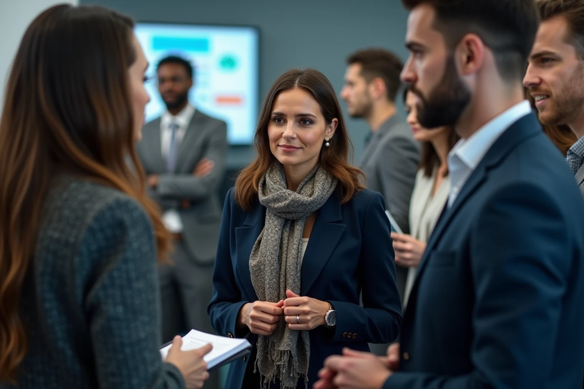 Groupe de journalistes en réunion dans une salle de rédaction